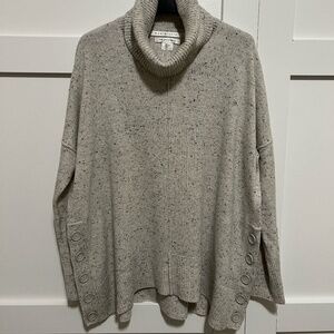 Max Studio Cashmere Sweater Women's Medium Grey Speckled Cowl Neck